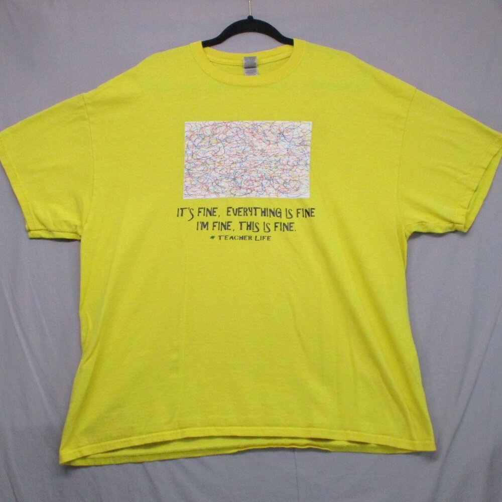 Gildan Graphic Print Crazy Teacher Life Theme Yellow Unisex Size | 2XL